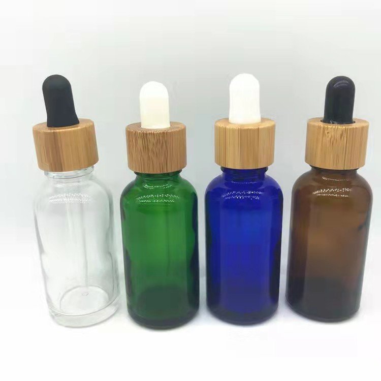 Factory Custom Glass Hair Essential Oil Bottle 10ml 15ml 20ml 30ml Square Essence Serum Dropper Bottle With Screw Caps