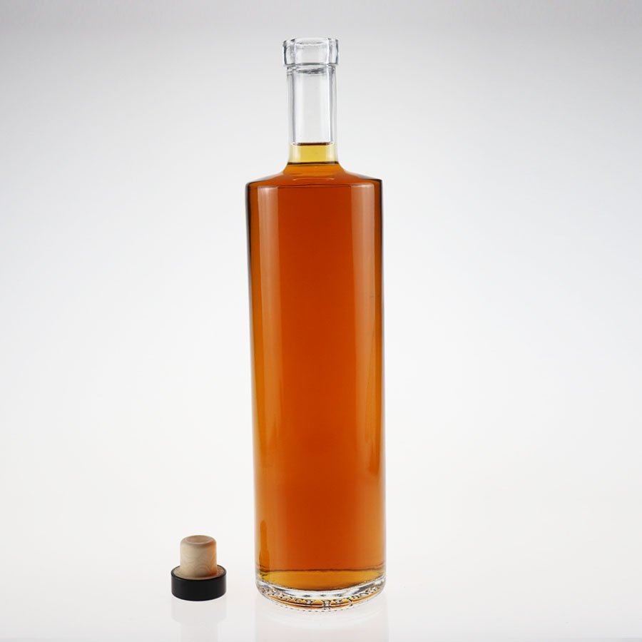 1000ml Round Glass Bottle for Whisky, Rum, Tequila, Vodka, Liquor, Wine