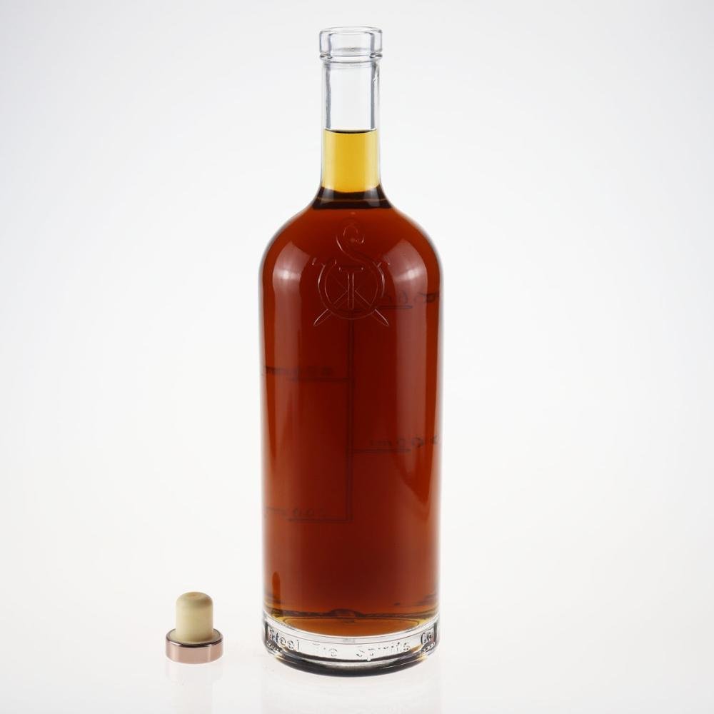 1000ml Round Glass Bottle for Whisky, Rum, Tequila, Vodka, Liquor, Wine