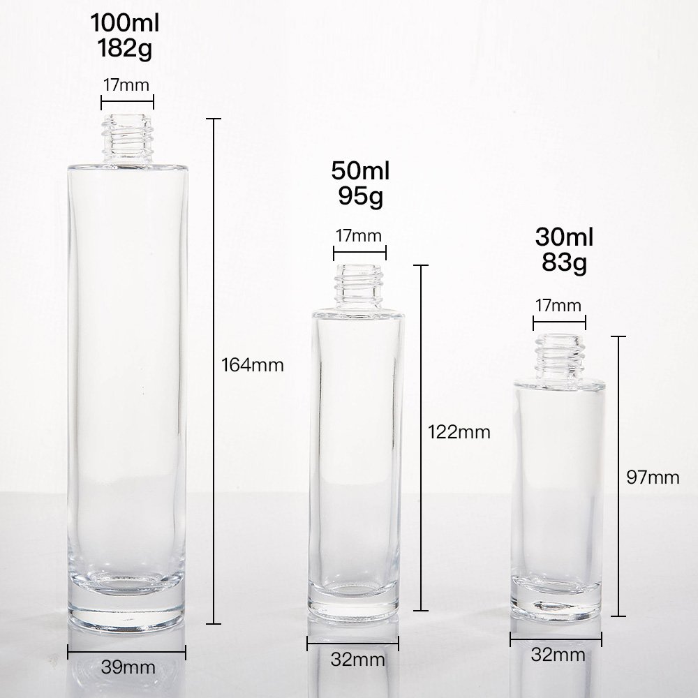 Refill Empty Glass 30ml 50ml 1.7Oz 100ml Screw Spray Slim Cylinder Fine Atomizer Perfume bottle
