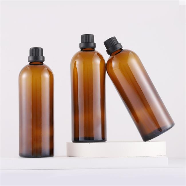 200ml amber glass cosmetic bottle essential oil amber bottles with screw cap pump spray