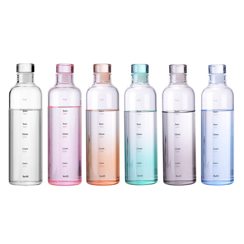 Wholesale Personalized Style Insulated Transparent Glass Water Bottle Custom Printed With Box Packaging