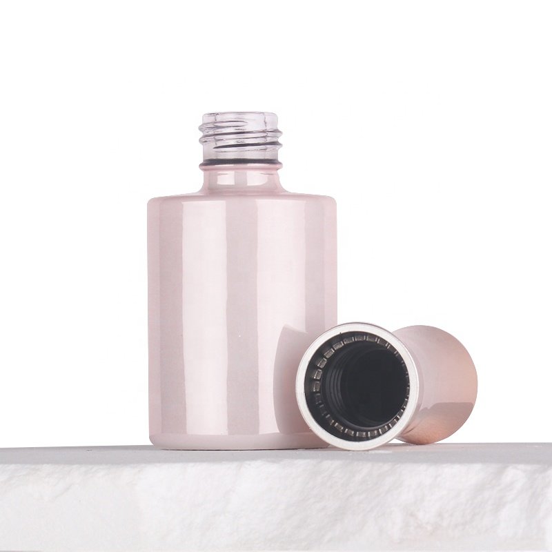 Factory customized cosmetic nail polish UV gel glass bottle electroplating process nail polish bottle with brush cap