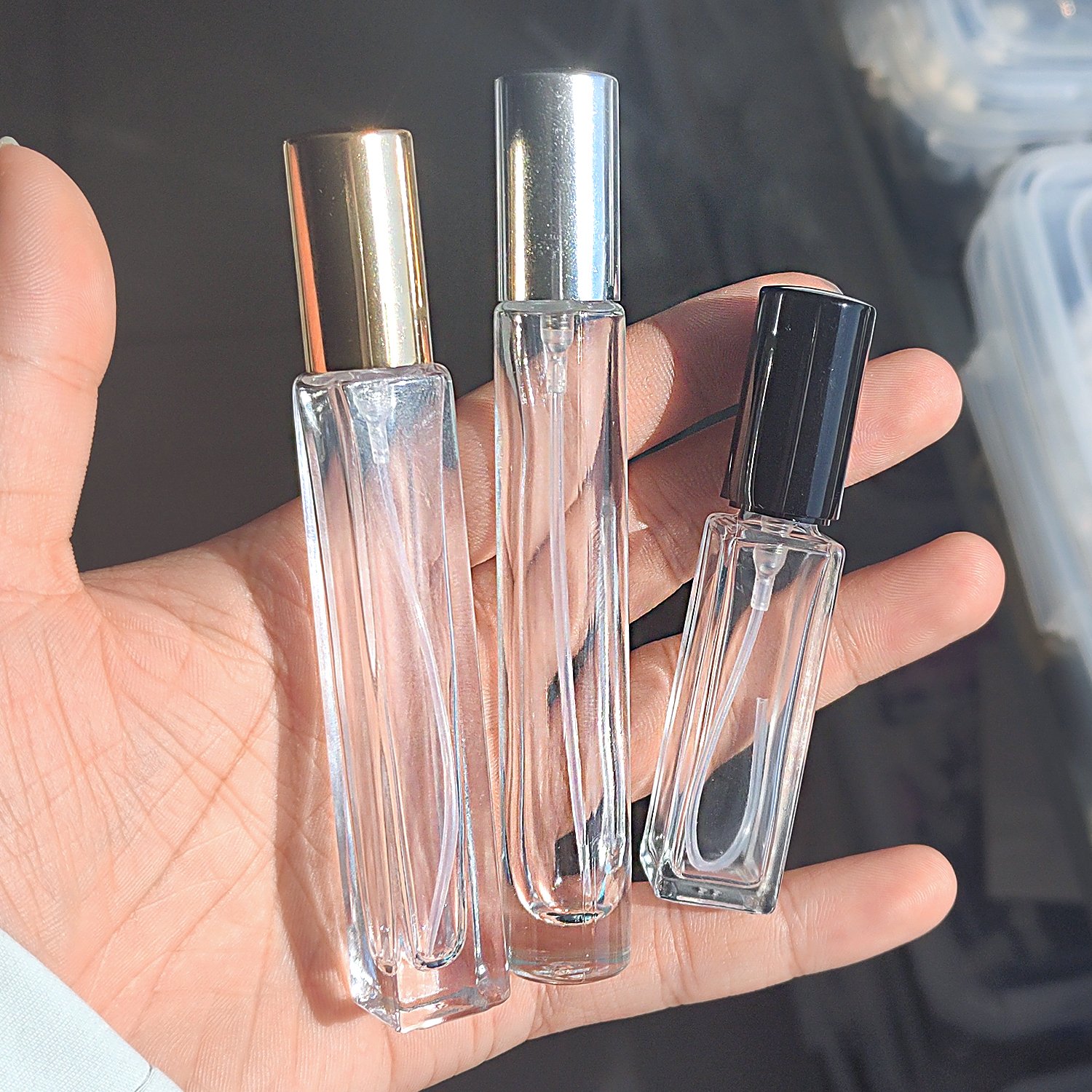 pocket refillable perfume atomizer spray glass bottle