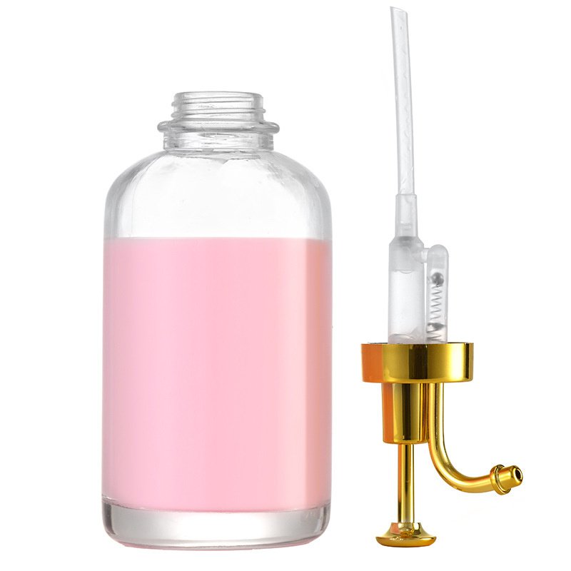 2023 luxury glasses 500ml glass blue lotion bottles containers with pump Wishing Bottle For Wedding Birthday Party Glass Jars