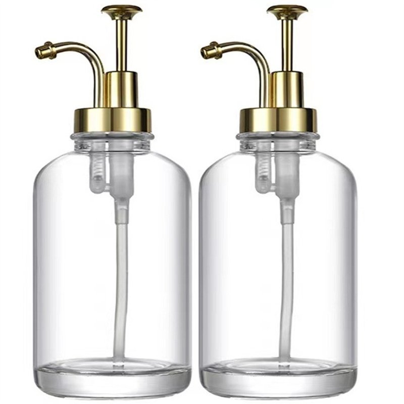 2023 luxury glasses 500ml glass blue lotion bottles containers with pump Wishing Bottle For Wedding Birthday Party Glass Jars