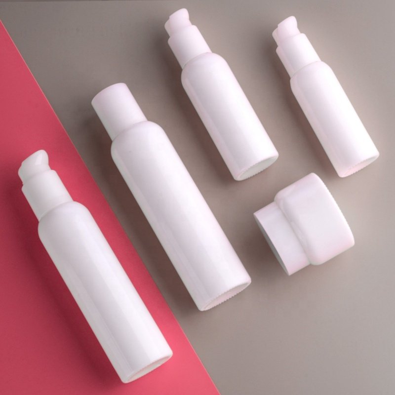 boston round opal glass empty cosmetic serum bottle 30ml 50ml 100ml 120ml and 50g glass cream jar for cosmetic packaging