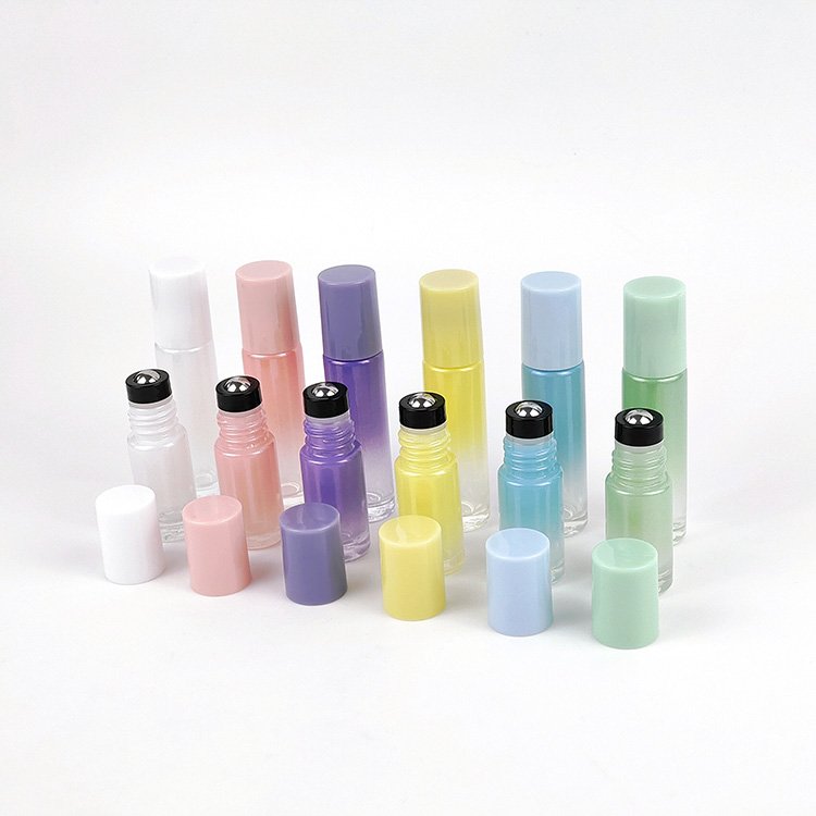 5ml 10ml Gradient Pearlescent Colour Perfume Lipcare Serum Roll On Glass Bottle