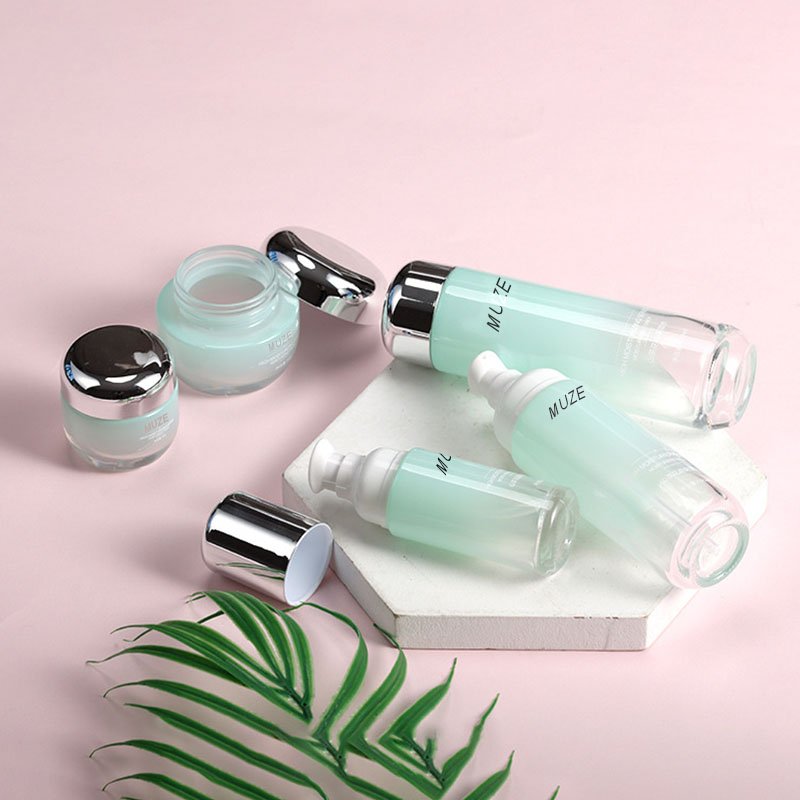 Transparent Glass Cream Bottle Skin Cream Jar Glass Bottle For Cosmetics Liquid Packaging Oil Glass Bottle