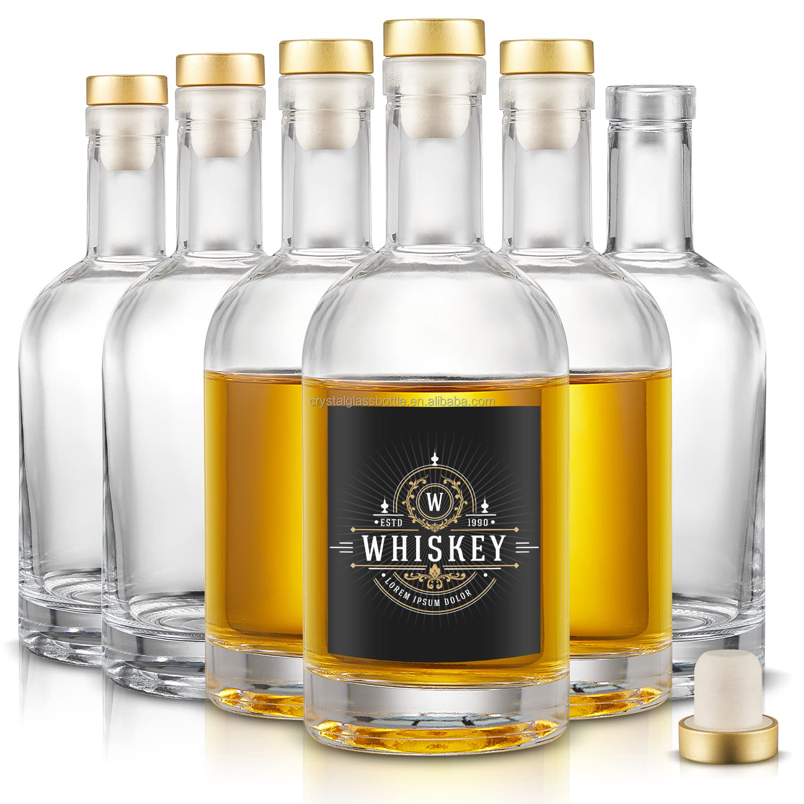 50ml 100ml 200ml 3750ml 500ml 700ml 750ml 1000ml Glass Spirits Bottle Whisky Vodka Gin Tequila Bottle