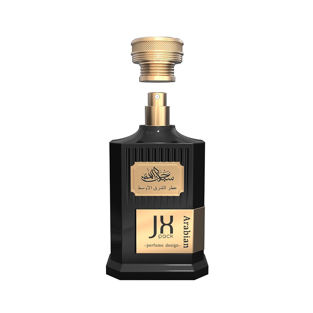 100ml Perfume Spray Bottle with Box Customizable Design Luxury Black Perfume Glass Bottle