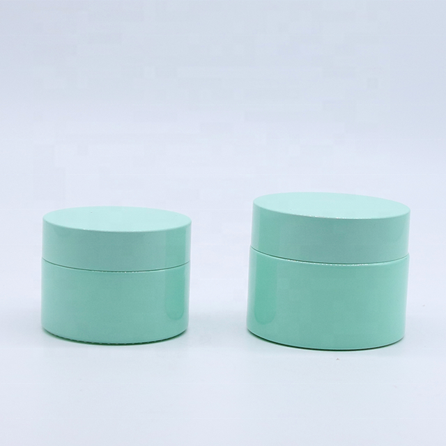 Wholesale skincare cosmetic packaging 30g 50g empty light green face cream glass jar