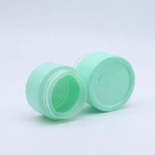 Wholesale skincare cosmetic packaging 30g 50g empty light green face cream glass jar