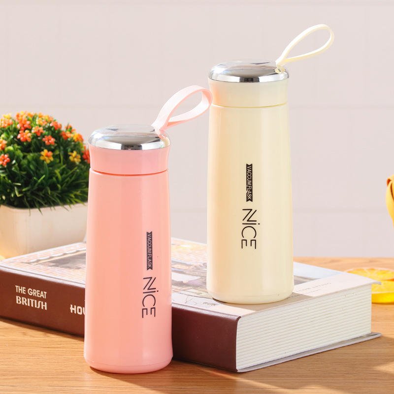 400ml Glass Liner Water Bottle Creative Glass Tumbler Cup Sport Water Bottle