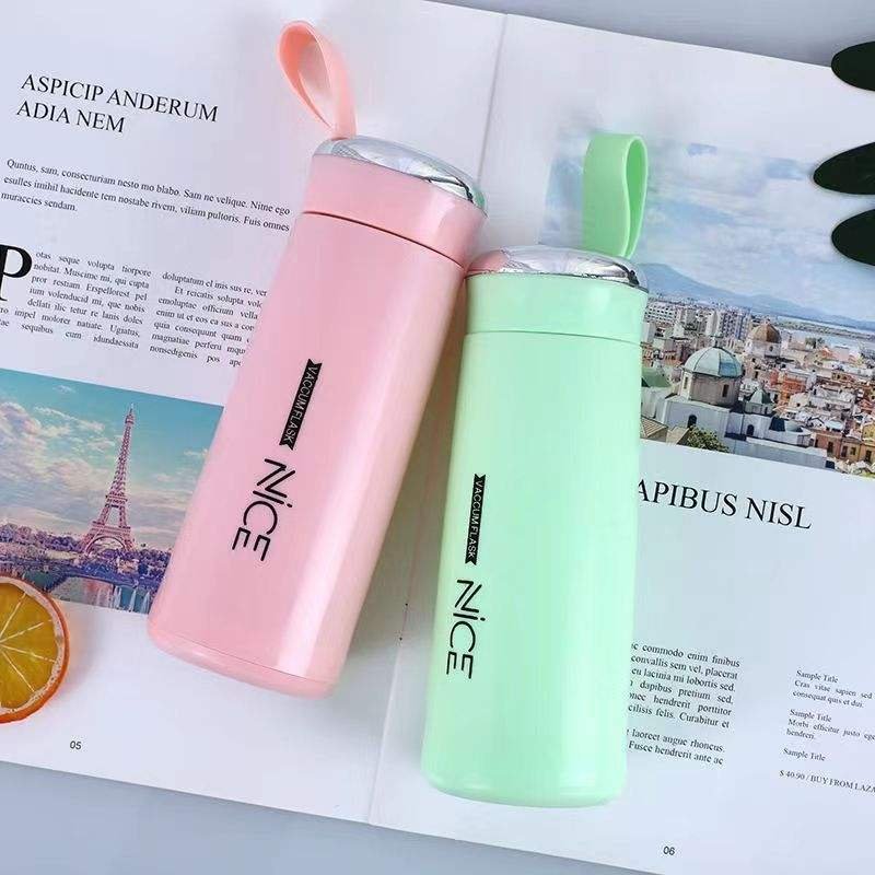 400ml Glass Liner Water Bottle Creative Glass Tumbler Cup Sport Water Bottle