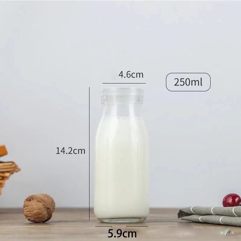 eco friendly recycled glass juice milk water bottle 500ml 1000ml swing top beverage/milk glass bottle with clip ceramics lid