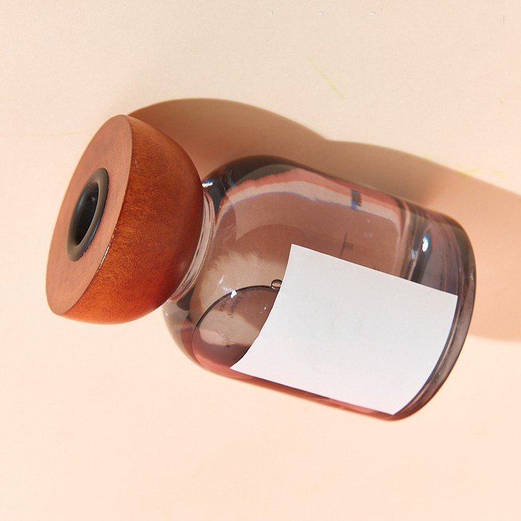 Factory hot new customized 150ml luxury glass bottle with wood lid for empty reed diffuser Aroma Oil Bottle 200ml with packaging