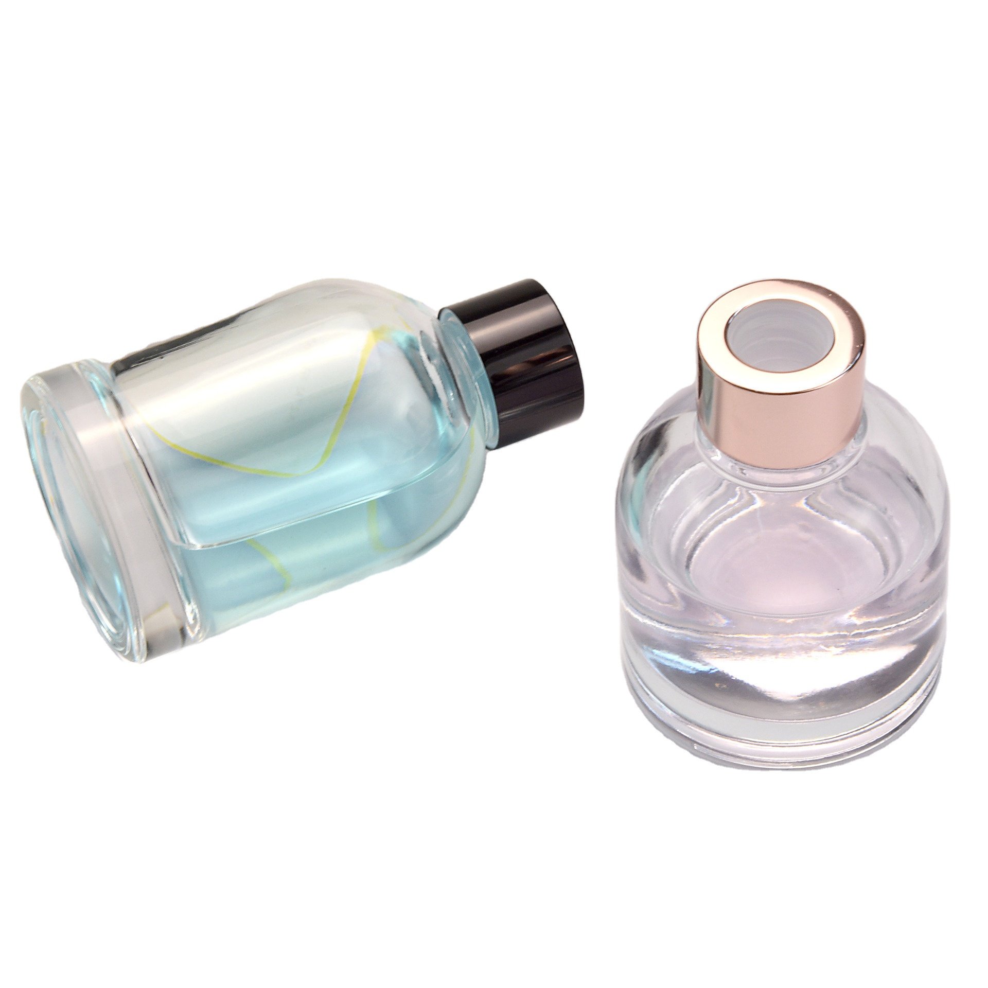 Factory hot new customized 150ml luxury glass bottle with wood lid for empty reed diffuser Aroma Oil Bottle 200ml with packaging