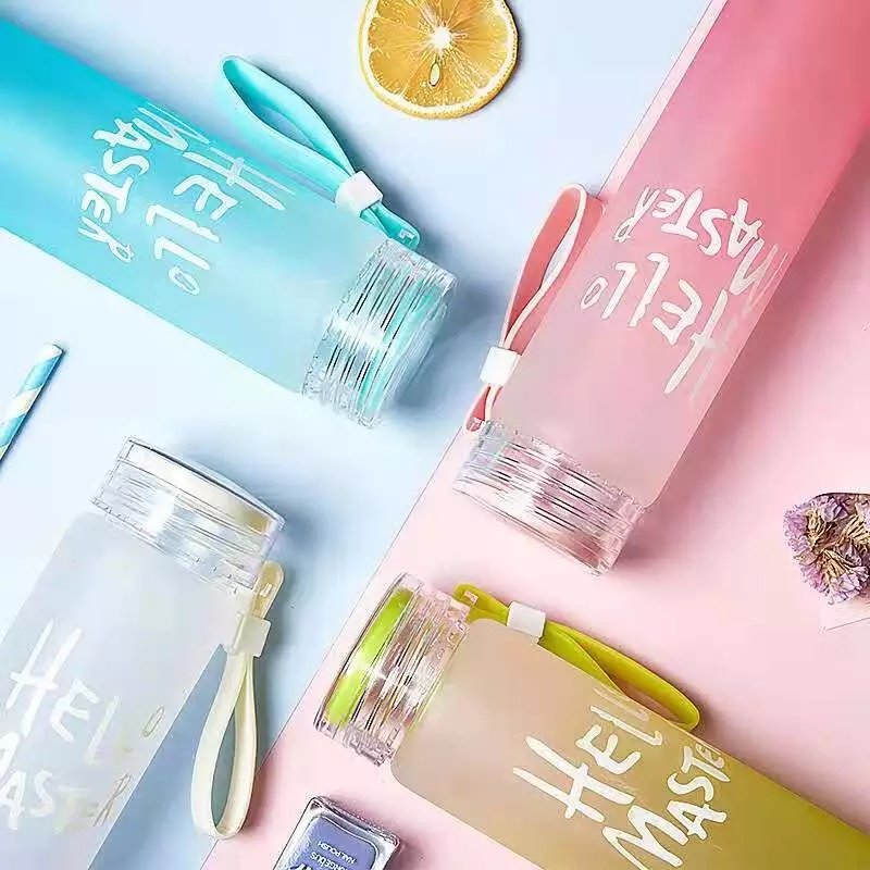 Wholesale Custom Letter Glass Water Cup Colorful Frosted Cheap Glass Drinking Bottle With Lid