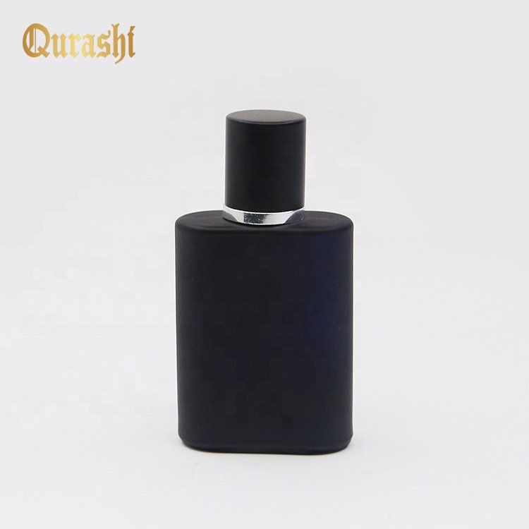 30ML oblate shape popular wholesale perfume set coated colors aluminum spray cap empty glass bottle