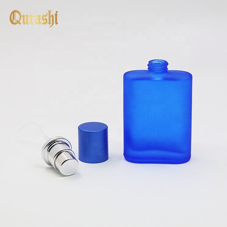 30ML oblate shape popular wholesale perfume set coated colors aluminum spray cap empty glass bottle