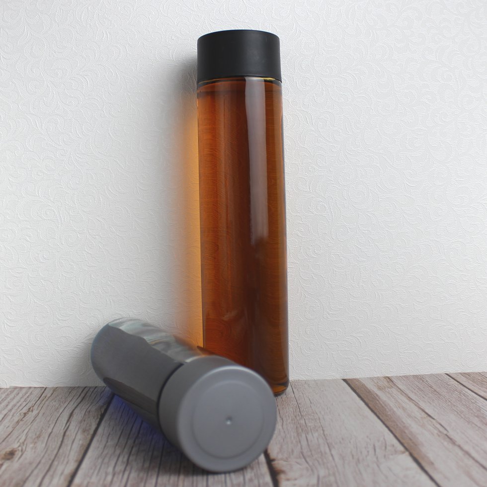 Drink Glass Bottles Empty Transparent High Flint Juice Drink Beverage Mineral Water Voss Glass Bottle With Plastic Lid