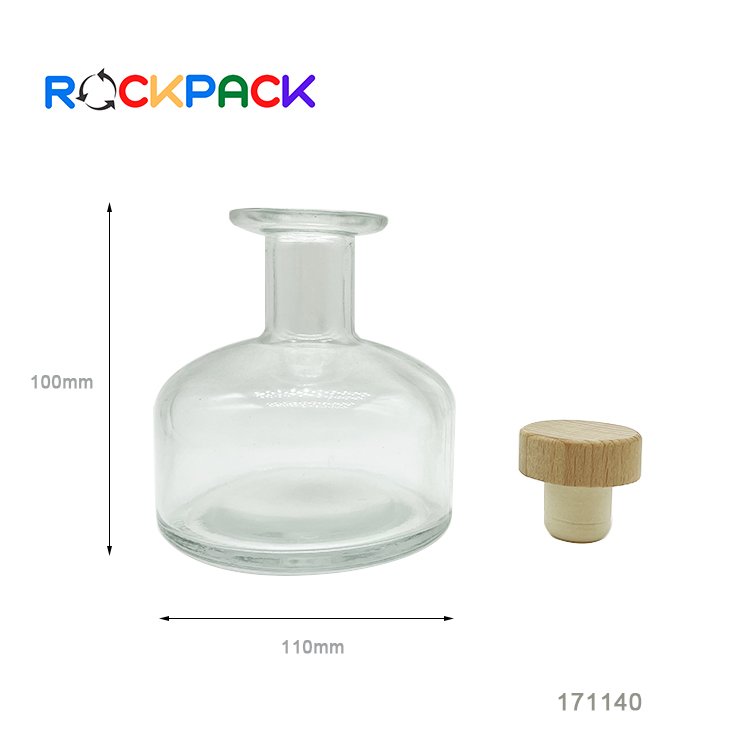 100ml 150ml 250ml Cone shape glass milk beverage whisky wine glass bottle with cork