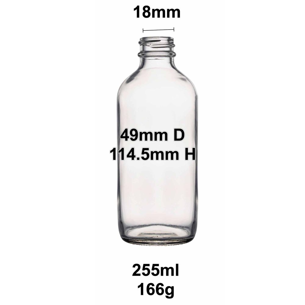 Berlin Packaging 8oz Clear Boston Round Coffee Kombucha Beverage Bottle Frosted 250ml Glass Bottle For Juice Packing