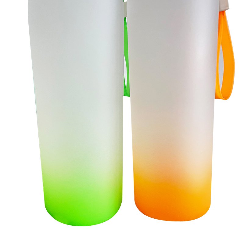 17oz 500ml blank sublimation frosted USA warehouse glass ombre color glass bottle gradient frosted glass water bottle
