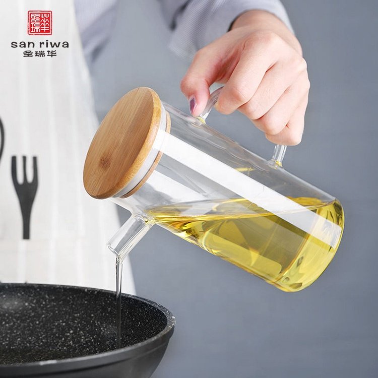 Oil Bottle Olive Oil Dispenser For Cooking 17oz Glass Bottle For Oil Drip