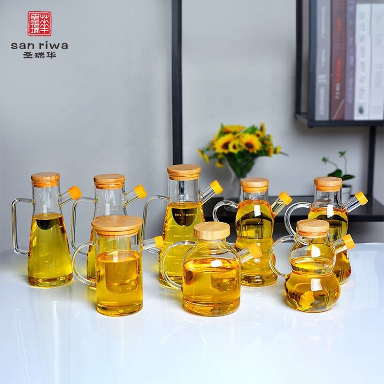 Oil Bottle Olive Oil Dispenser For Cooking 17oz Glass Bottle For Oil Drip