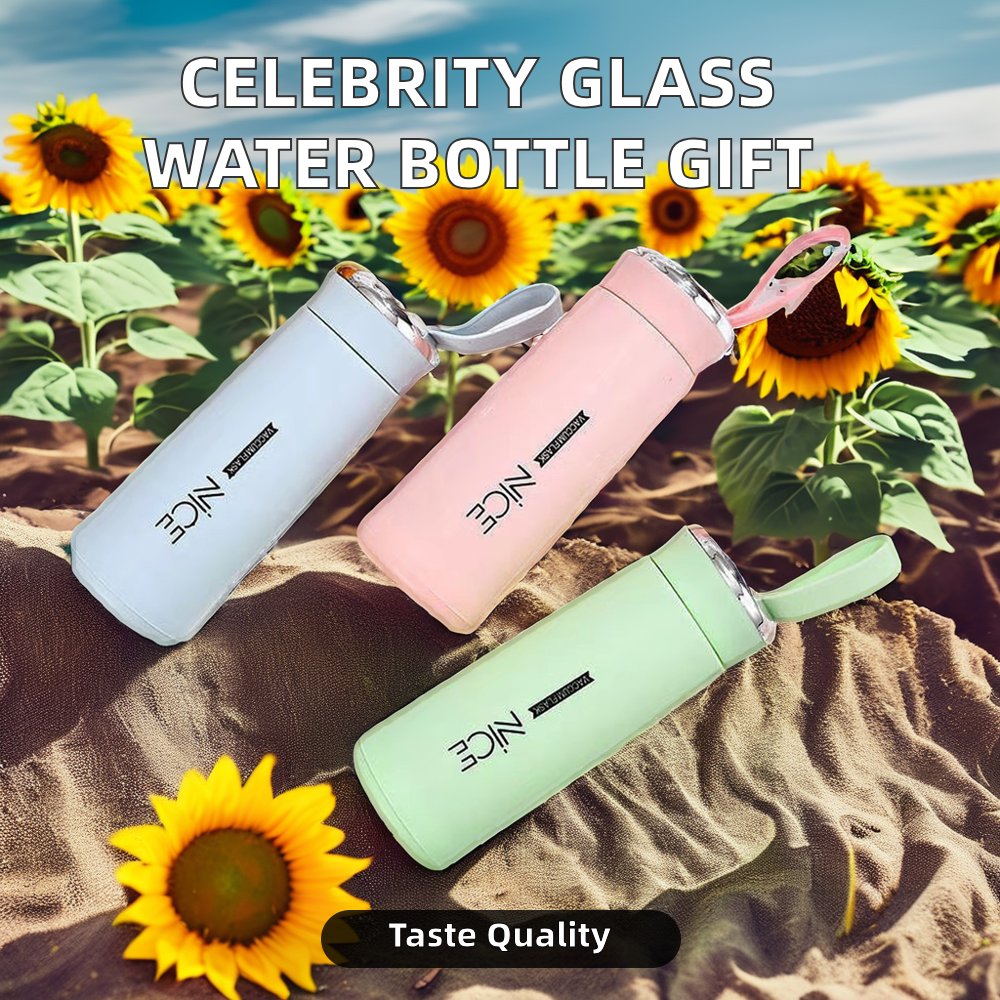 Wholesale Couple Ness Glass Water Bottle 400ml Portable Hand Cup Unisex Gym Activities Internet Celebrity Store Opening Gift Cup