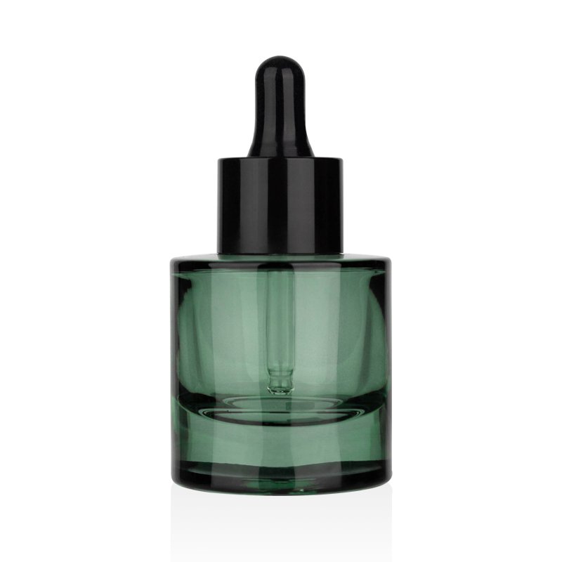 Hot Popular Serum Packaging Glass Bottle Green with Black Dropper Cosmetic Skin Care Bottles Painting Glass Products 1000pcs