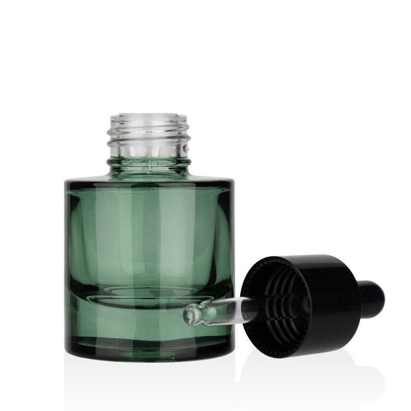 Hot Popular Serum Packaging Glass Bottle Green with Black Dropper Cosmetic Skin Care Bottles Painting Glass Products 1000pcs