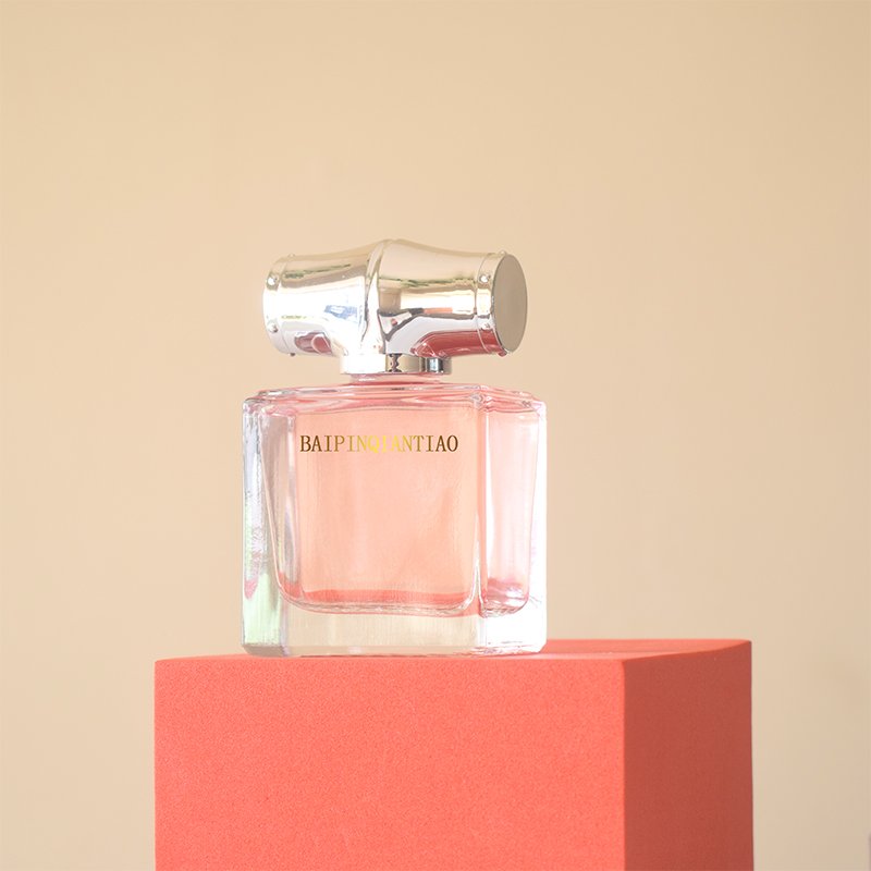 OEM 50 ml custom luxury women square shape transparent 30ml 50ml glass perfume bottle for gift