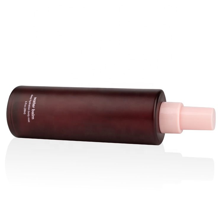 Cosmetic Package Perfume Essential Oil Serum Body Room Toner Moisture Spray Glass Bottle with Pink Sprayer Fancy Dark Red 200ml
