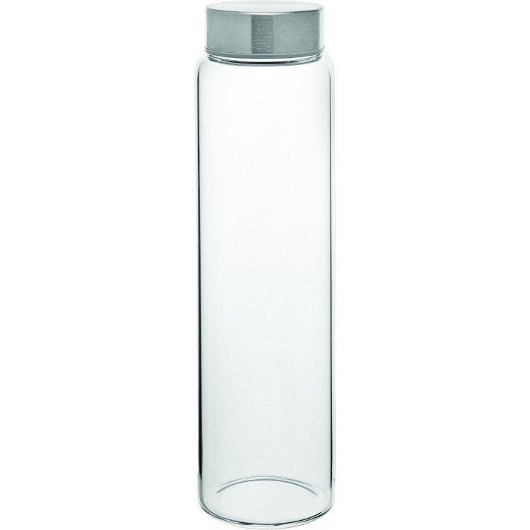 Wide mouth glass water bottle customized printed water glass bottle 1L with plastic cover