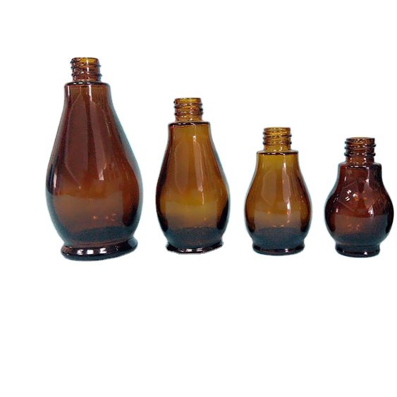 Amber Calabash Gourd Shaped Essential Oil Dropper Bottle 10-100ml Glass Bottle Color Painting Surface Screw Cap Perfumed Bottle