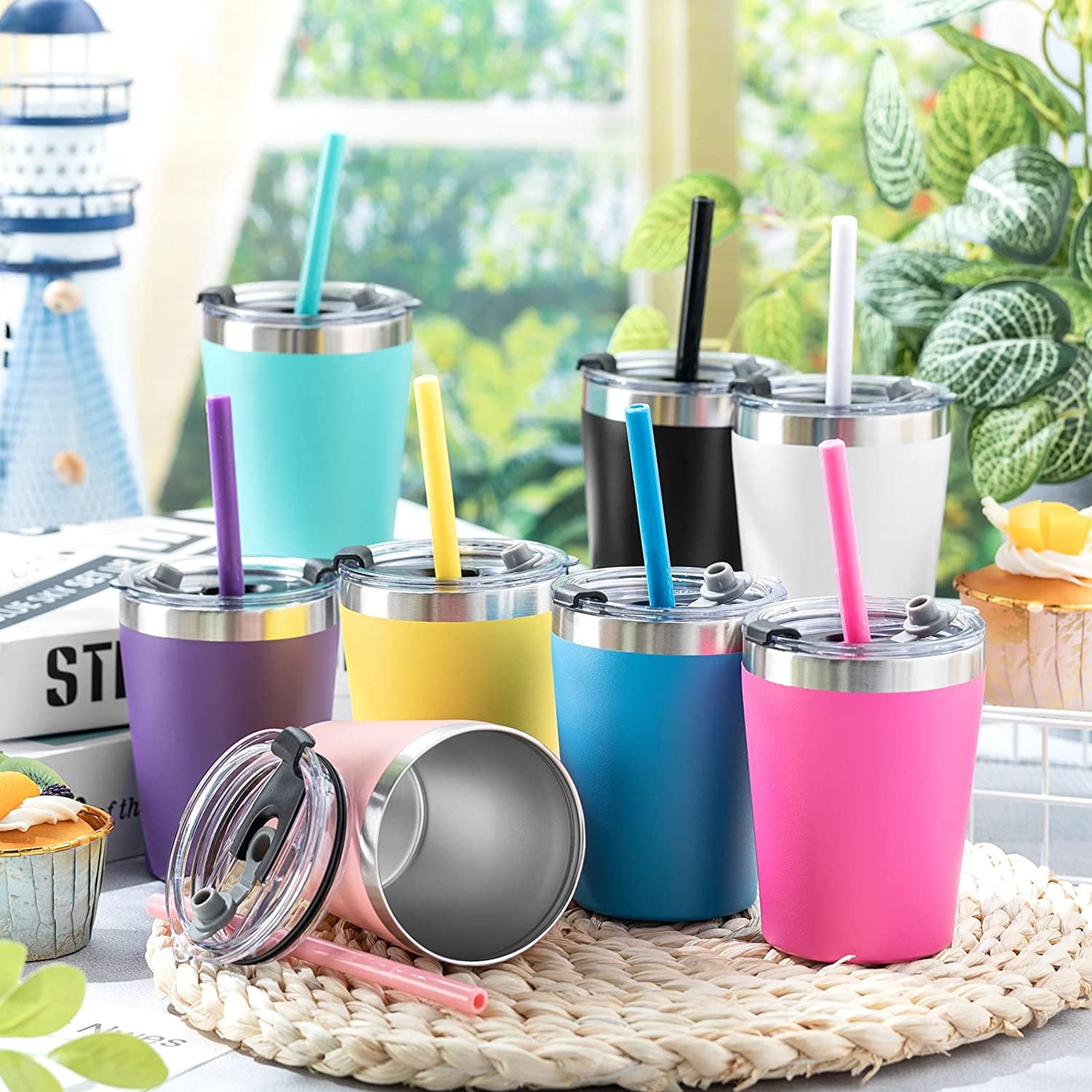 Factory 8oz Kids Milk Cup Portable Double Stainless Steel Vacuum Cup Tumbler Cup Water Bottles Children White Box American Style