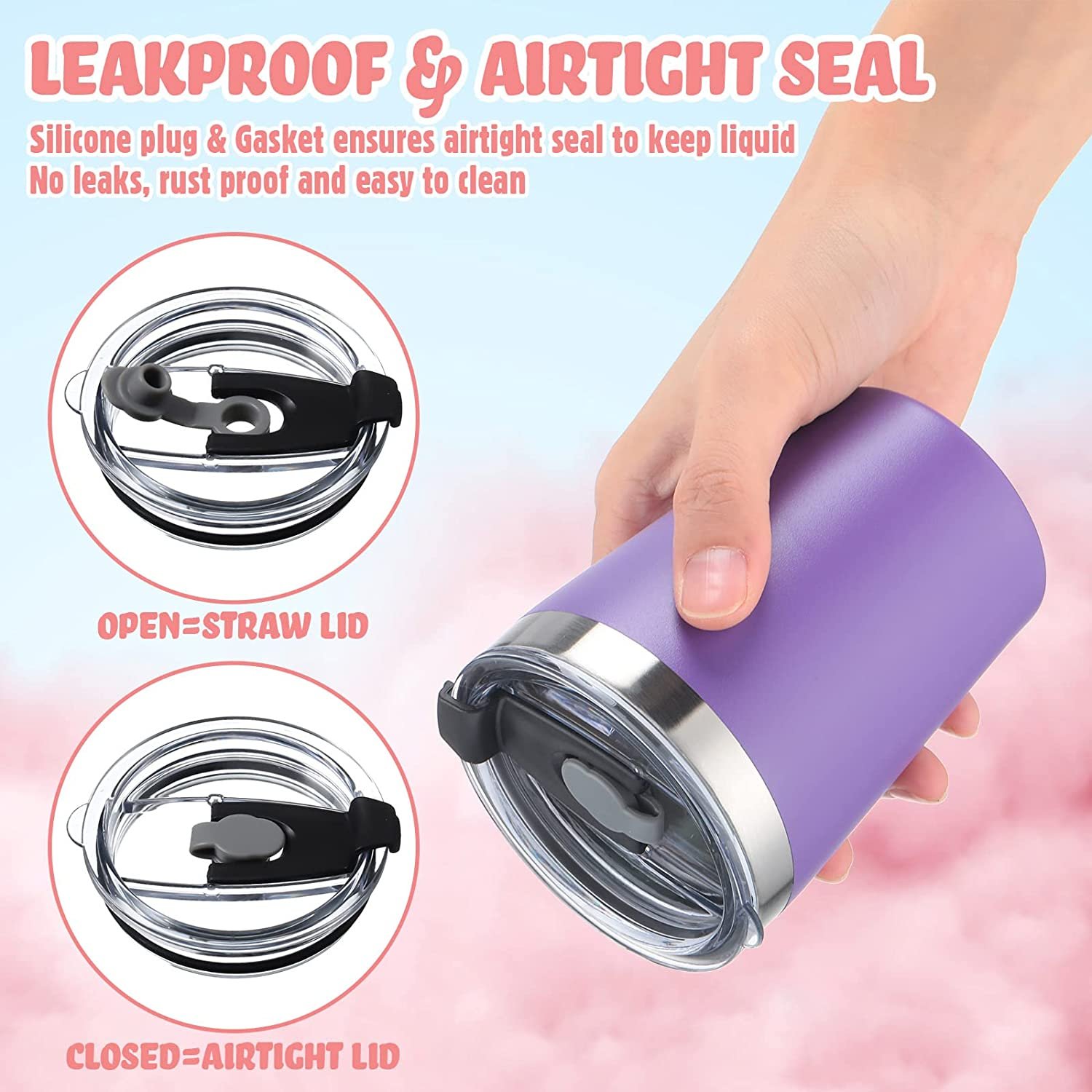Factory 8oz Kids Milk Cup Portable Double Stainless Steel Vacuum Cup Tumbler Cup Water Bottles Children White Box American Style