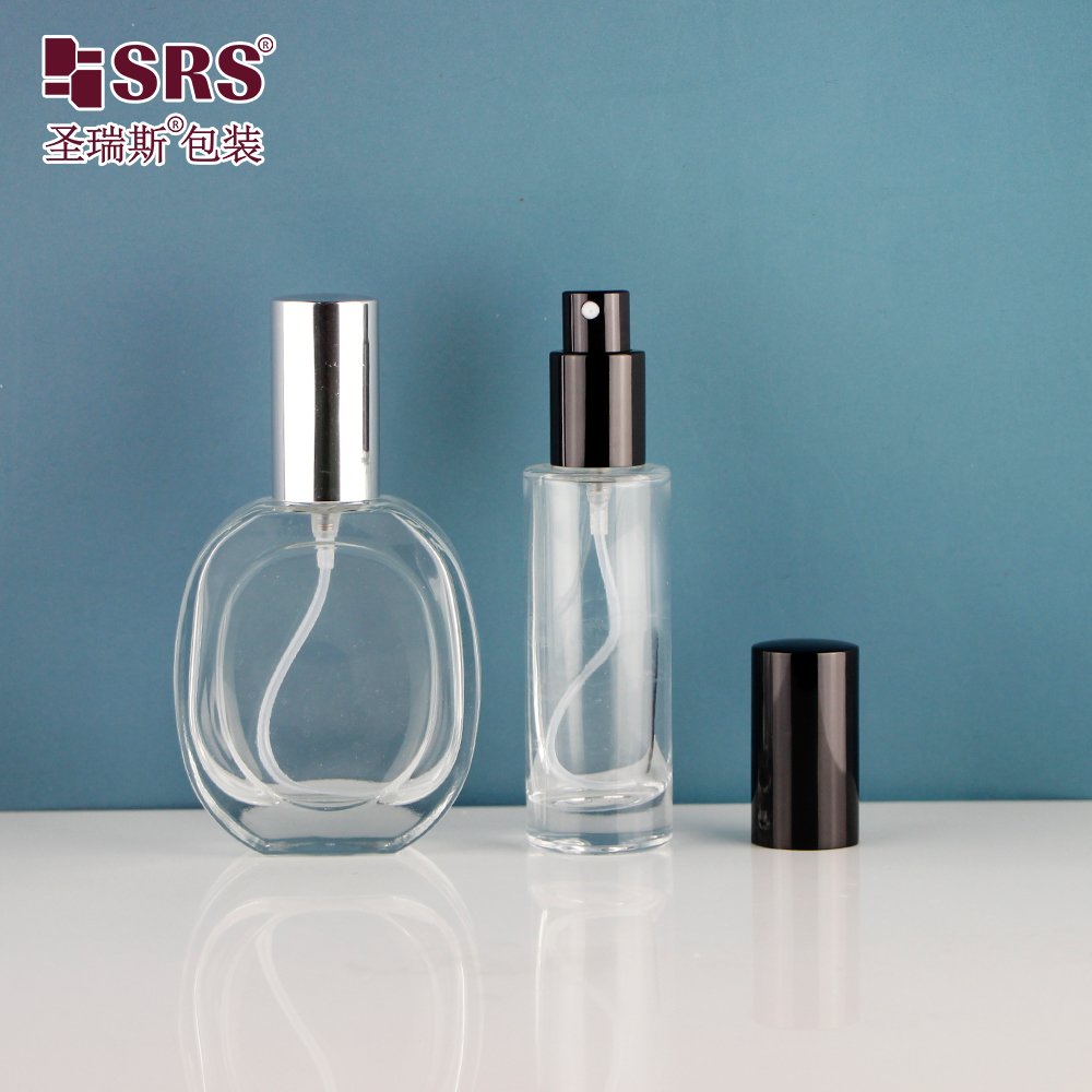 Luxury High Quality Transparent Rectangular 30ml 50ml 100ml Perfume Glass Spray Bottle