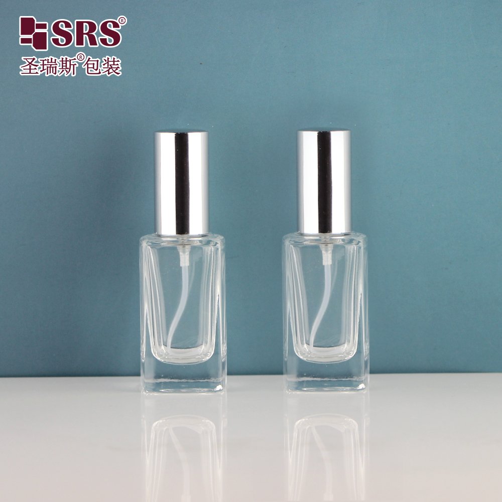 Luxury High Quality Transparent Rectangular 30ml 50ml 100ml Perfume Glass Spray Bottle