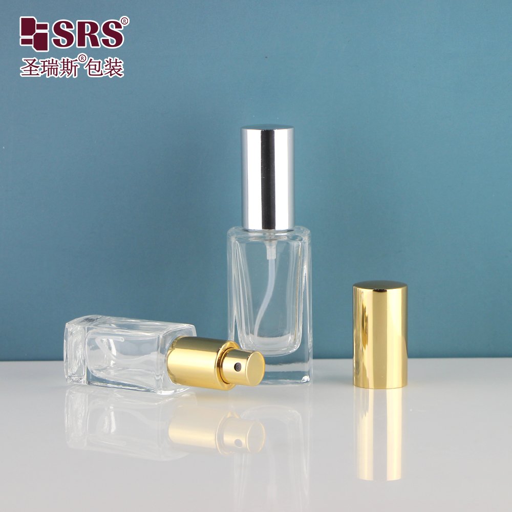 Luxury High Quality Transparent Rectangular 30ml 50ml 100ml Perfume Glass Spray Bottle