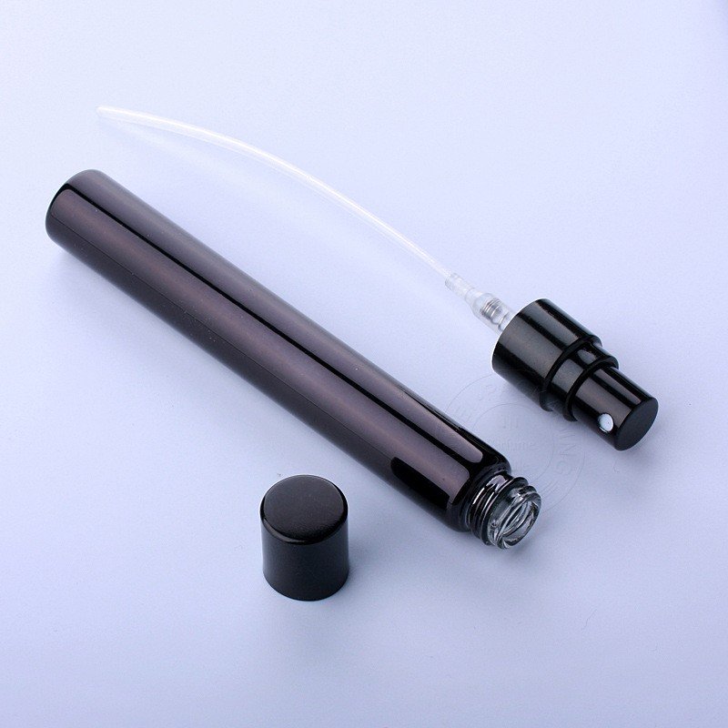 Portable Mini 10ml Gold Silver Black Glass Bottle Perfume Refillable Spray Sample Vial for Tester Atomizer Pump Spray Bottles