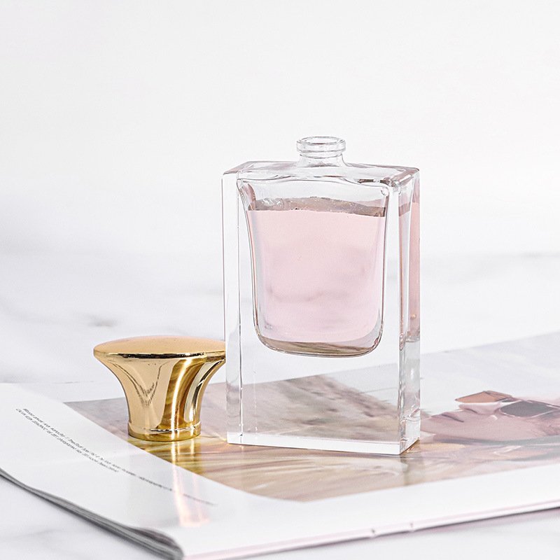 High Quality 100ml Square Cosmetic Glass Perfume Bottles with Pump Sprayer FEA15 Neck Screen Printing for Packaging
