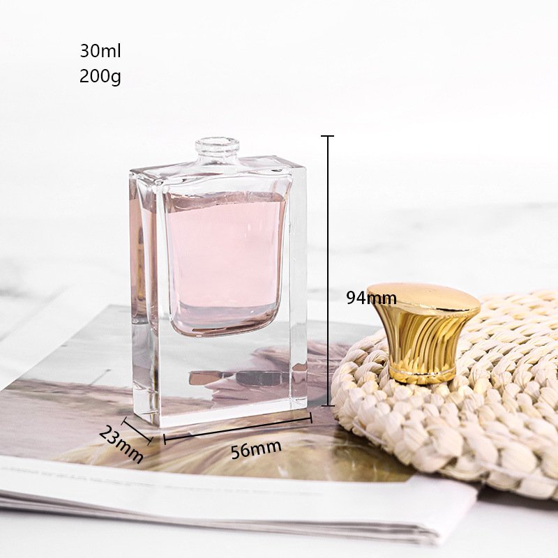High Quality 100ml Square Cosmetic Glass Perfume Bottles with Pump Sprayer FEA15 Neck Screen Printing for Packaging