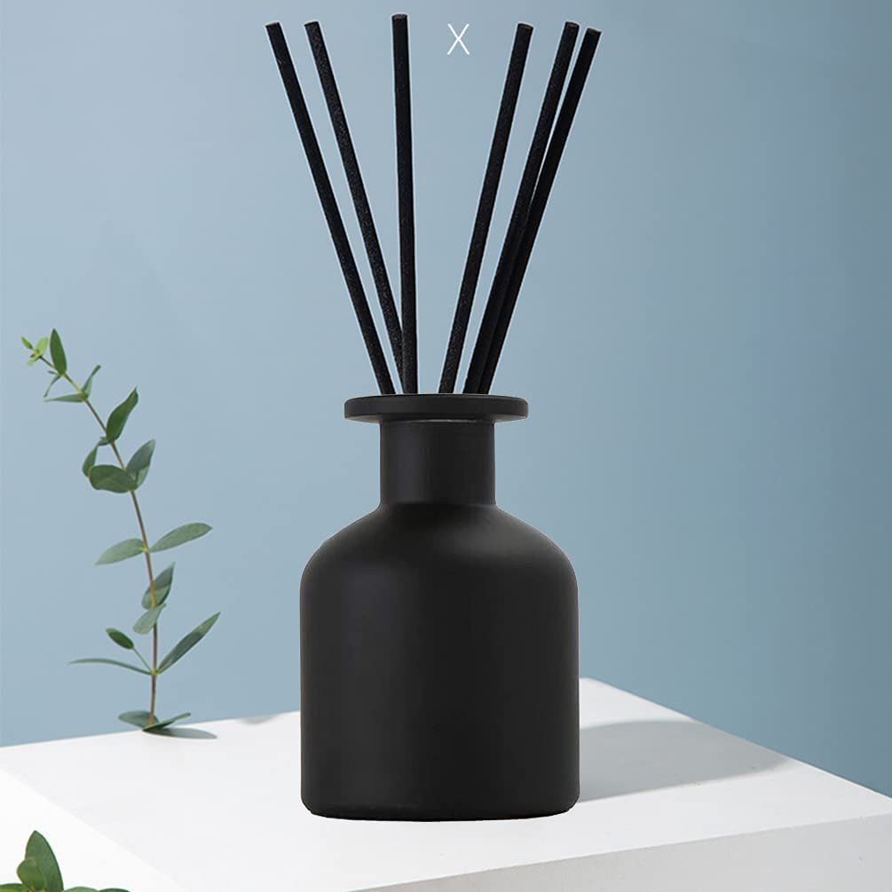 HANHUI 150ml Matte Black Empty Round Fragrance Essential Oil Bottle Aroma Reed Diffuser Glass Bottle