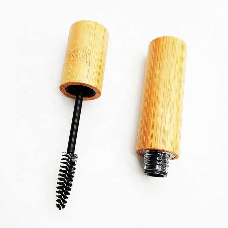 Portable Fancy Glass Essential Oil Bottle with Bamboo Cover Roll On Glass Bottles Eye Cream Glass Bottle with Brush