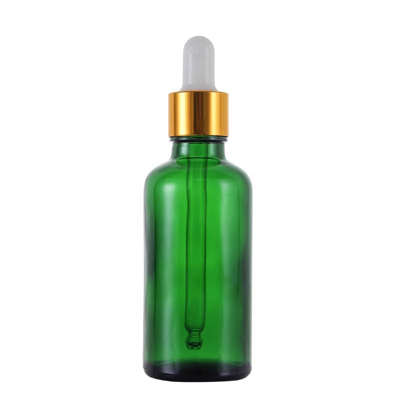 30ml Green glass dropper bottle Korean skincare cosmetic packaging glass container for beauty liquid serum hair perfume essence