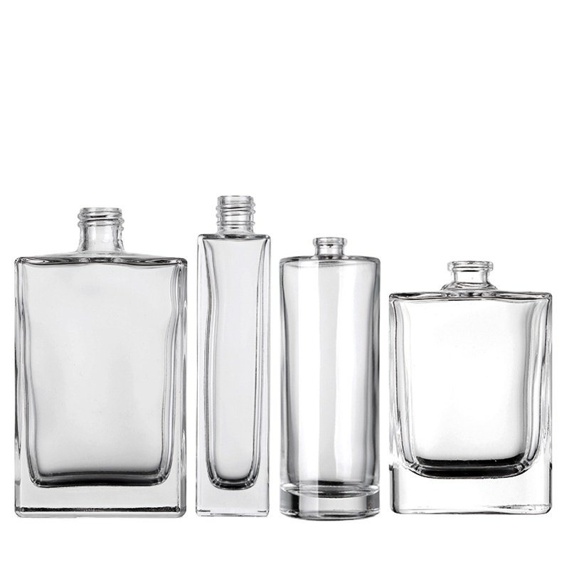 Luxury 15ml 30ml 50ml 60ml Clear Frosted Flat Square Empty glass bottle Perfumes bottle With Packaging